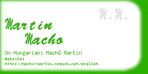 martin macho business card