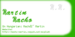 martin macho business card